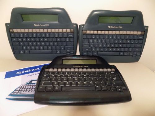 Lot of 3 AlphaSmart Word Processors 2000 &amp; 3000 + User Guide