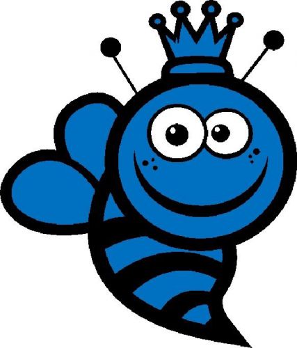 30 Custom Blue Queen Bee Personalized Address Labels