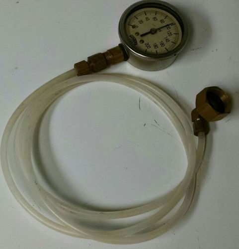 Winter&#039;s Air Gauge NOS 2 1/2&#034; Inch Gauge Face Attachment hose and Fitting