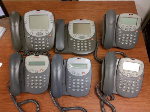 Lot of 6 Avaya 2420 2402 2410 Phone with Handsets (UNTESTED) / PH131DS