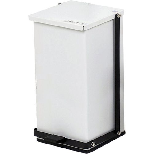 Detecto &#034;Step-On&#034; Waste Receptacle Can P-48 (48 Quart-12 Gal) White Metal NEW