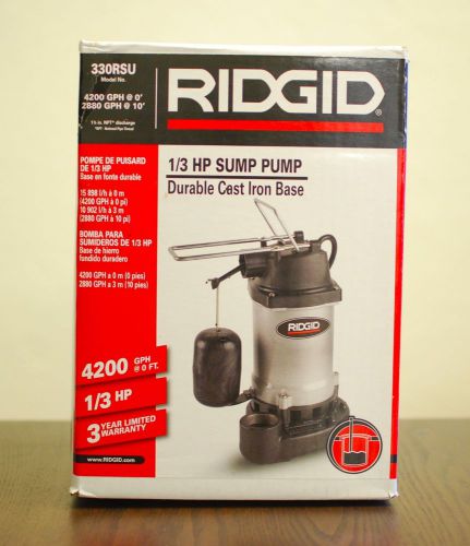 New ridgid 330rsu 1/3 hp submersible sump pump  free shipping for sale