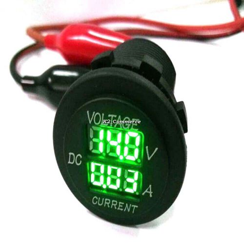 Auto KFZ Motorrad LED DC Voltmeter Amperemeter Meter Digital Anzeige 12V-24V  K2