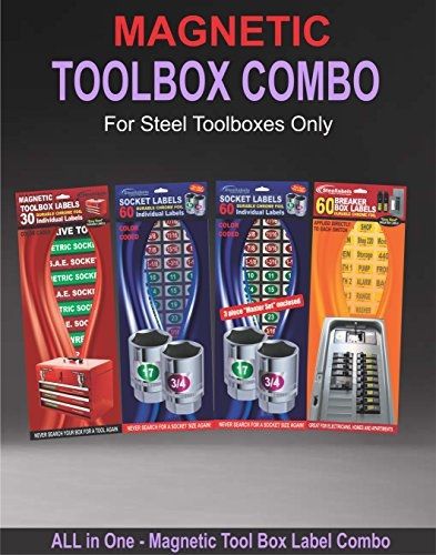 Steellabels.com magnetic tool box label &#034;combo deal&#034; adjustable label for the for sale