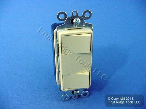 New cooper ivory double rocker wall light switch decorator single pole 15a 3282v for sale