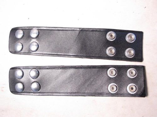 2 lot b129-4-chrome snaps g&amp;g black police quad belt keepers 1.75 &#034; wide for sale