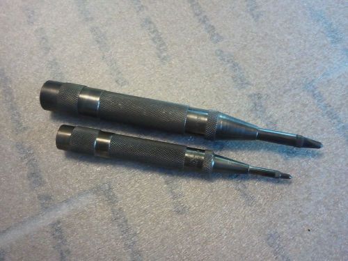 2 vintage automatic spring loaded center punchs starrett, &amp; Mach Prod.