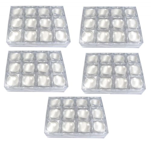 60 pcs of clear plastic lens magnifier on top gem coins jar jewelry display box for sale