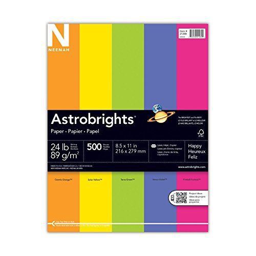 Neenah Astrobrights Premium Color Paper Assortment, 24 lb, 8.5 x 11 Inches, New