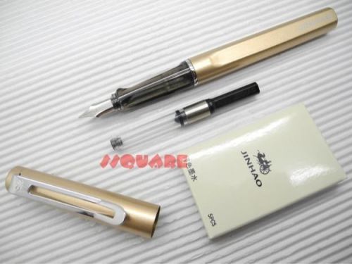 Jinhao 599 Medium Fine Nib Fountain Pen w/ Ink Converter +5 Black Cartridges, GD