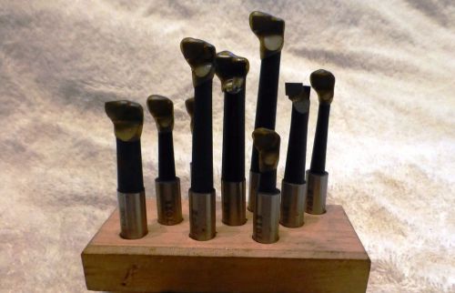 SHARS Carbide Tipped Boring Bar 9 Piece Set -w- Wooden Stand