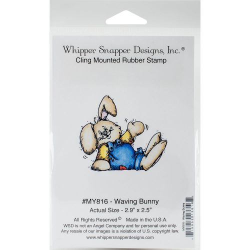 &#034;Whipper Snapper Cling Stamp 4&#034;&#034;X6&#034;&#034;-Waving Bunny&#034;