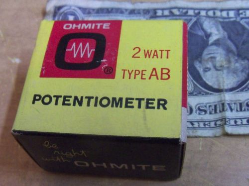 OHMITE CLU5011 POTENTIOMETER RV4LAYSA501A 500 Ohms 2Watt AB NEW USA NIB NOS Vtg