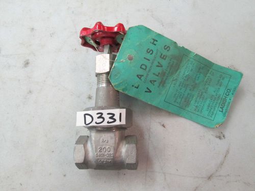 Ladish 200 S/S Gate Valve 3/8&#034; FNPT #0401-023 CF8M S/S (New)