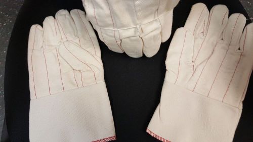 12 Pair Canvas Cloth WARM Work Garden Gloves  Size LARGE 100% Cotton