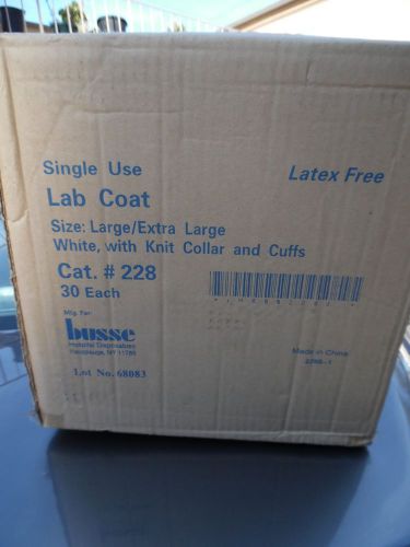 Buesse  228- lab coat ~x-large~white disposable~by, busse hospital~box of 30 for sale