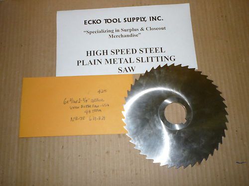 SLITTING SAW HIGH SPEED STL 6&#034;ODx3/16&#034;Wx1-1/4&#034;H UNION BUTTERFIELD USA NEW $42.00