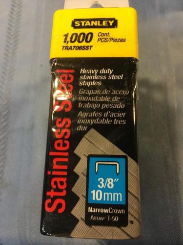 Stanley staples 1000 ct 3/8&#034; 10mm narrow crown TRA706SST lot of 4