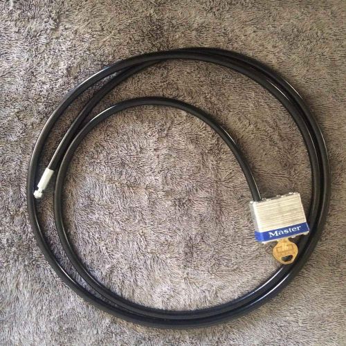 Industrial master lock &amp; key w/ 6ft black wire cable for sale