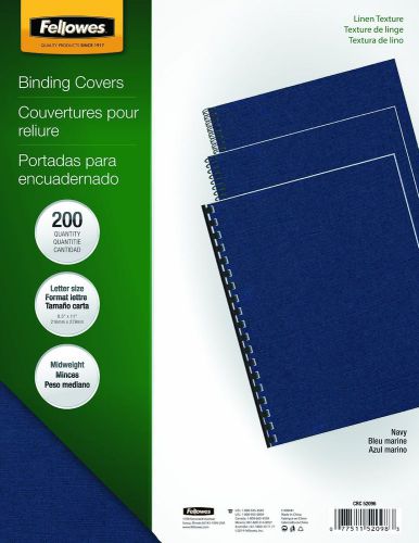 400 Fellowes Binding Linen Presentation Covers, Letter, Navy, (52096)