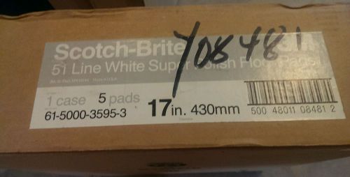 17&#039;&#039; 3M Scotch-Brite 51 Line White Super Polish Floor Pads, 61-5000-3595-3