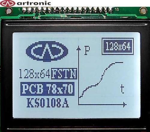 ART-US New LCD-graph. 128x64-C with LED b/l-K/W (KS0108A) [ABG128064C14-FHW-R]