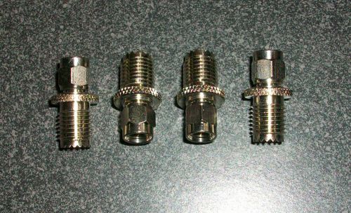 Mini uhf female to sma male connector nickel plated brass 4 pack for sale