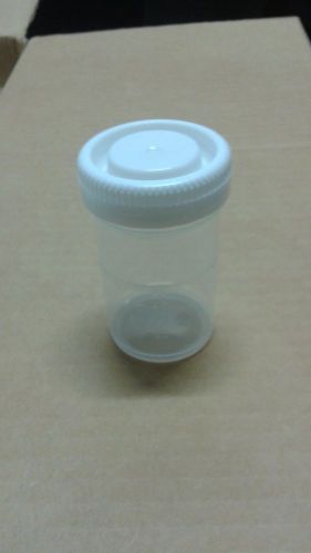 Sample Sterile Specimen Cups, White Cap, 90cc, 400/cs - FREE SHIPPING