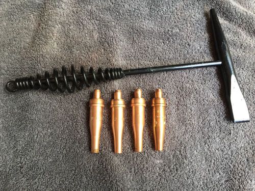 4 New Acetylene Cutting Torch Tips And Chip Hammer