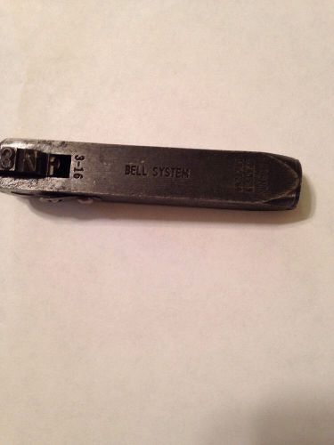 Vintage Numberall - BELL SYSTEM - 3/16&#034;  Punch Huguenot Park S.I. NY -