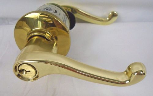 Schlage Flair Storeroom Lockset W/Deadbolt Bright Brass LH S270PD FLA 605 21HW