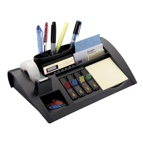 3M C50 Weighted Desktop Organizer, 7 Compartments, 12&#034;x8&#034;x3&#034;, Charcoal Gray
