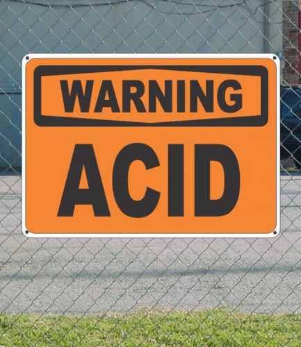 Warning acid - osha safety sign 10&#034; x 14&#034; for sale