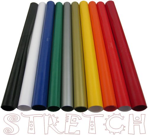 Stretch heat transfer press vinyl (siser) - 15&#034; x 12`` each - 10 colors kit for sale