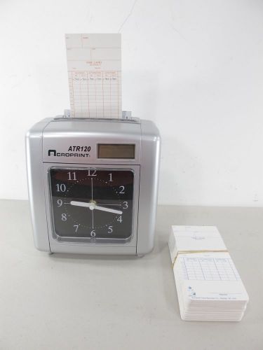 Acroprint atr120 automated top loading electric time clock with time cards for sale