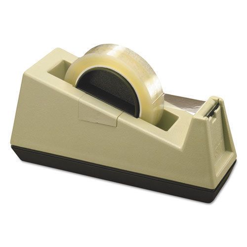 Heavy-duty weighted desktop tape dispenser, 3&#034; core, plastic, putty/brown for sale