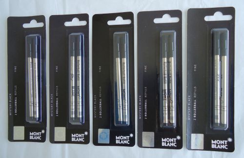 10x MONTBLANC Rollerball Pen Refills Fine Mystery Black BRAND NEW SEALED!