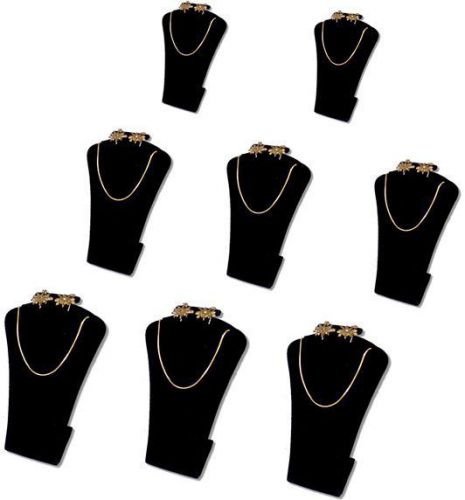 5.5&#034;H 8Pcs SET BLACK VELVET EARRING PENDANT JEWELRY DISPLAY STAND NECKLACE RD14B