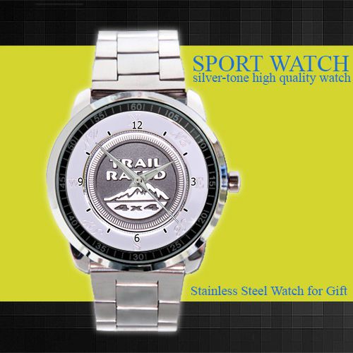Jeep Trail Rated Emblem Chrome Highlight Compass Style Sport Metal Watch