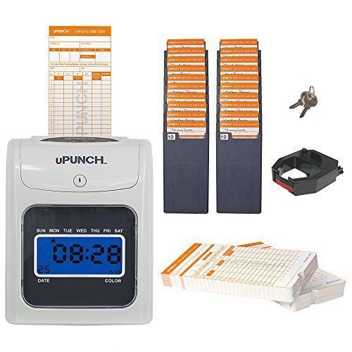 CALCULATING uPunch HN4500 Time Clock Bundle with 100-Cards and Two 10-Slot Card