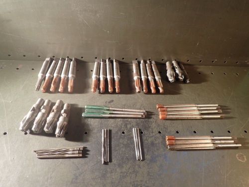 42 pc lot carbide tipped &amp; hss contour port cutters reamers counterbores etc for sale