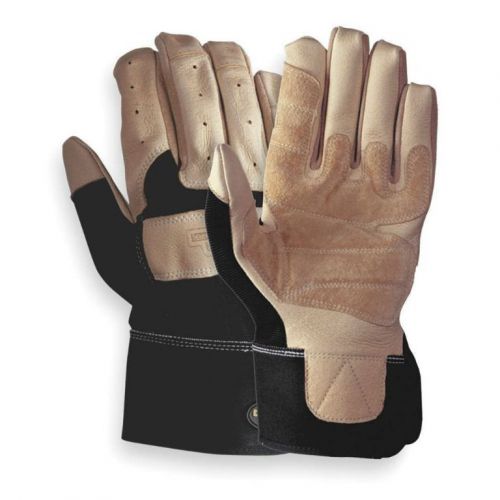 Leather mechanics gloves pigskin leather palm material tan/blck l pr 1 (m1522-a) for sale