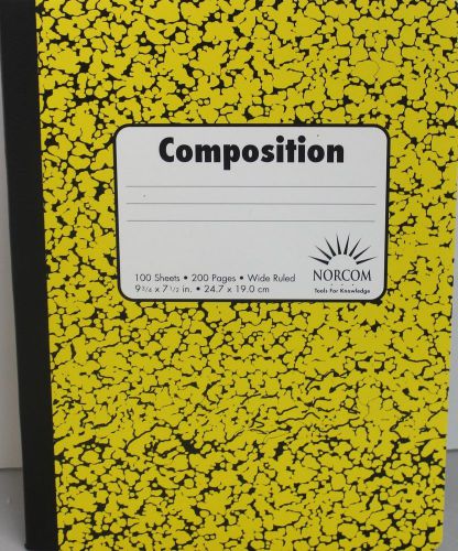 Norcom Composition Notebook Wide Ruled Pack of 2 (Yellow)