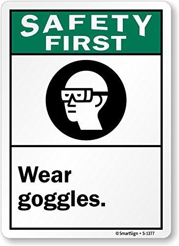 SmartSign by Lyle SmartSign &#034;Safety First, Wear Goggles&#034; with Graphic, Vinyl
