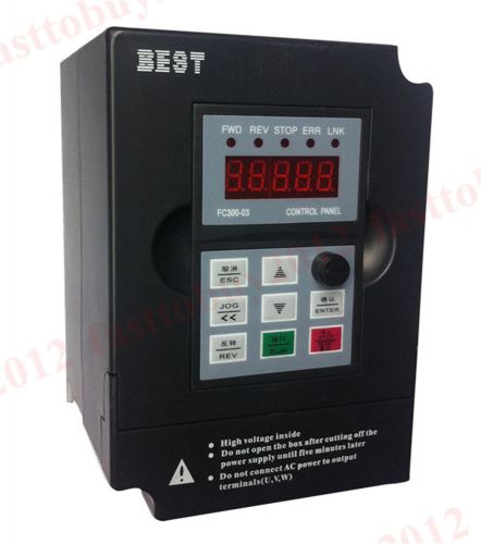 1.5kw 220v 2hp vfd inverter driver 1phase 7a 1000hz variable for printing press for sale