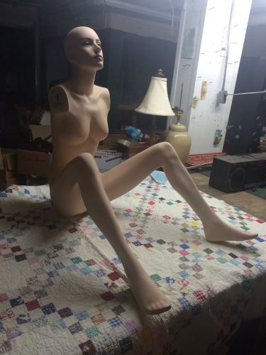 Partial mannequin. Sitting down. No arms. Realistic face! Unique pose. Eyelashes