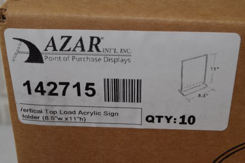 Azar 142715 8-1/2-Inch W by 11-Inch H Top Load Acrylic Sign Holder 10 Pieces