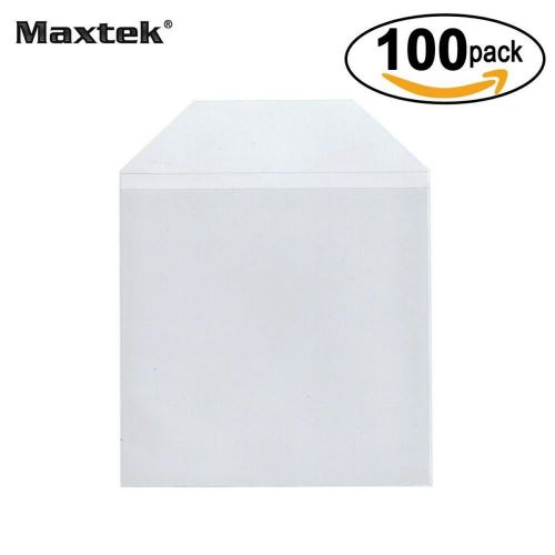 Maxtek 100 Pieces Clear Transparent CPP Plastic CD DVD Sleeves Envelope Holder,