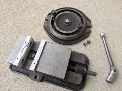 Kurt d60 anglock milling machine vise with swivel base &amp; handle for sale