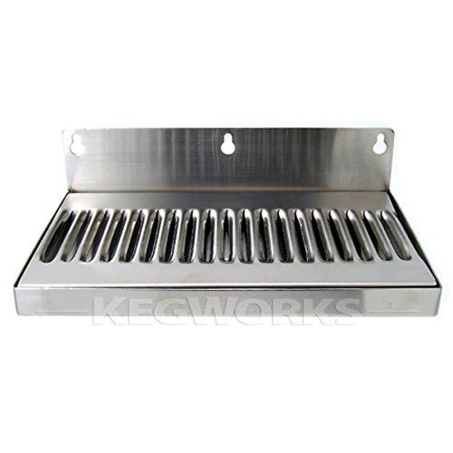 10 In Draft Beer Wall Mount Drip Tray - Stainless Steel - No Drain
